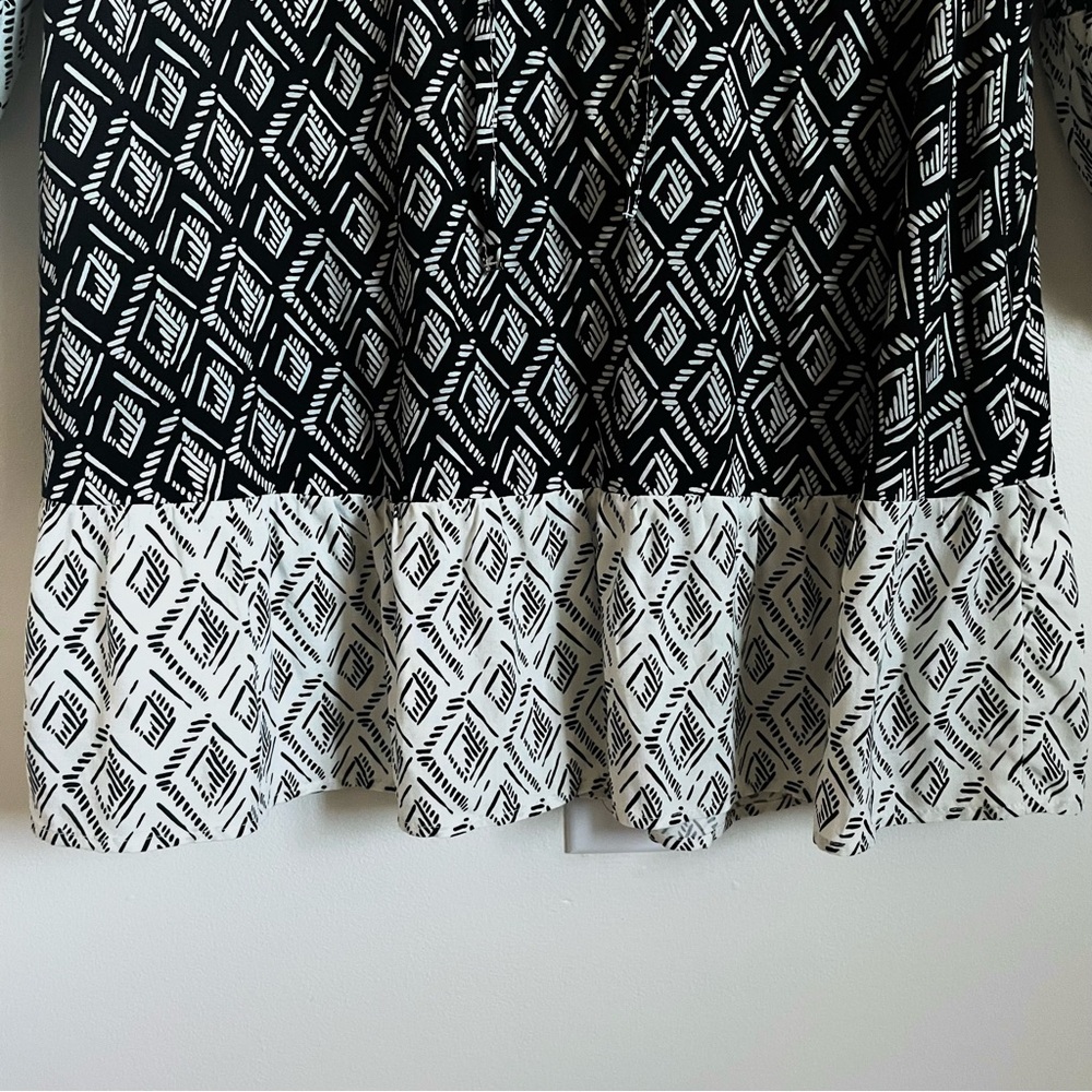 Zara Patchwork Geo Contrast Print Bohemian Mini Dress Size M NWT - Picture 12 of 16
